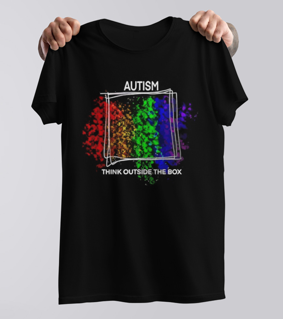 Autism Spectrum Puzzle Think Outside The Box Colorful Awareness T-Shirt
