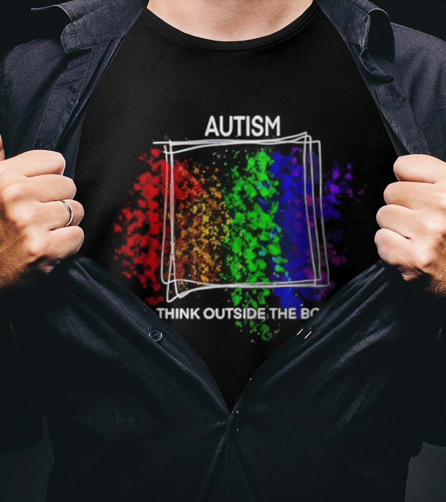 Autism Spectrum Puzzle Think Outside The Box Colorful Awareness T-Shirt