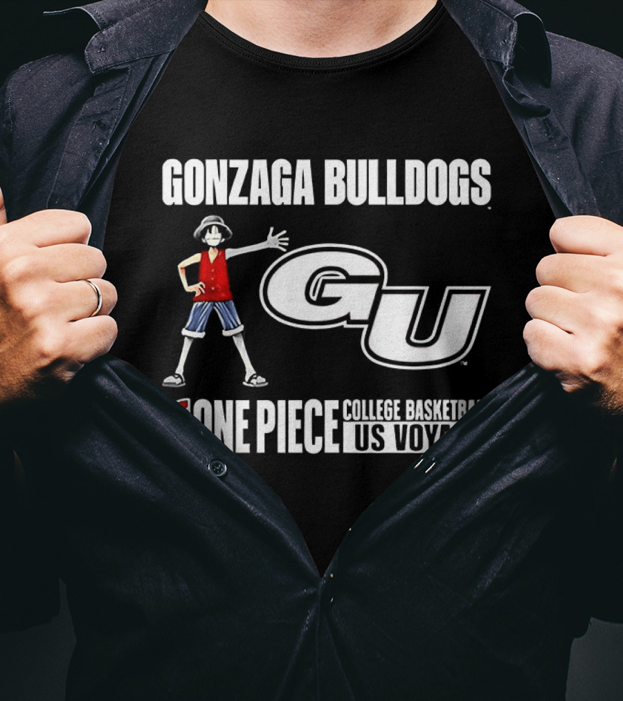 Gonzaga Bulldogs GU One Piece Luffy College Basketball US Voyage T-Shirt