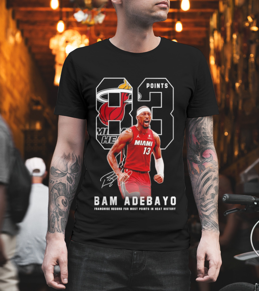 Bam Adebayo Miami Heat 13 Franchise Record Most Points In History T-Shirt