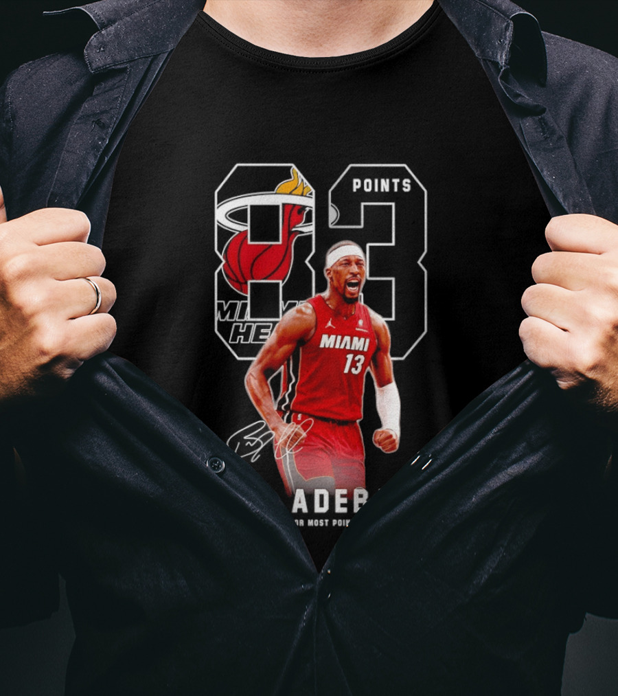 Bam Adebayo Miami Heat 13 Franchise Record Most Points In History T-Shirt