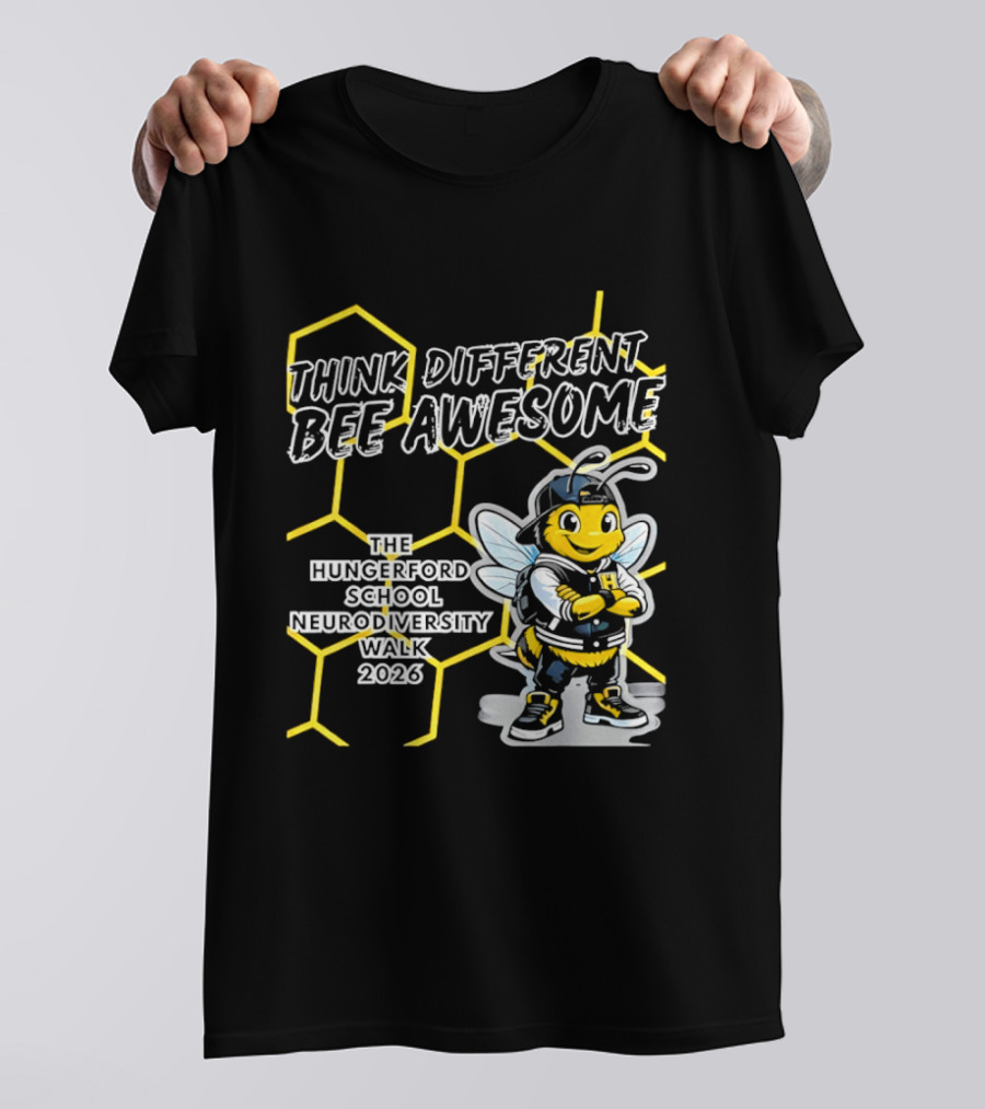 Think Different Bee Awesome The Hungerford School Neurodiversity Walk 2026 T-Shirt