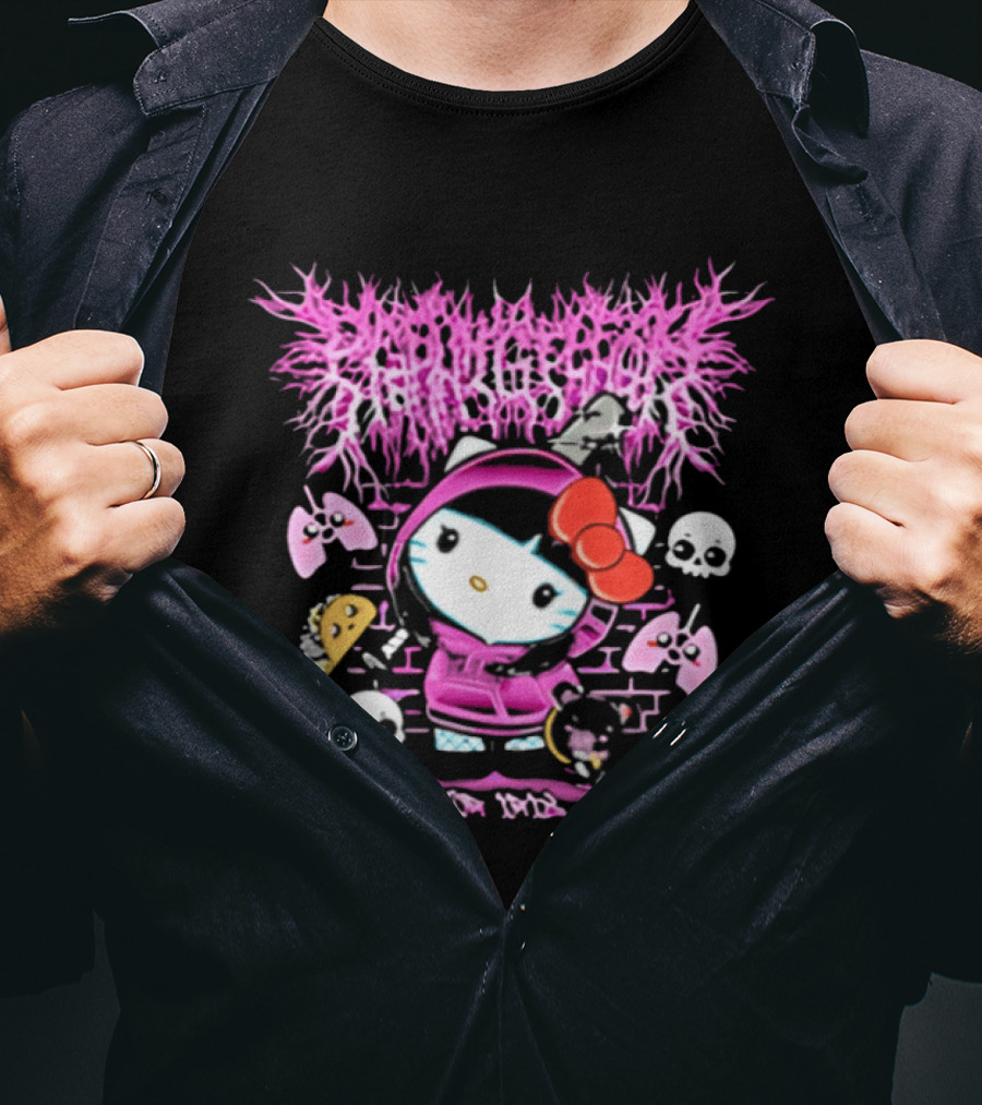 Hello Kitty Slamnasium Skull Lungs And Taco Recordings For Iris T-Shirt
