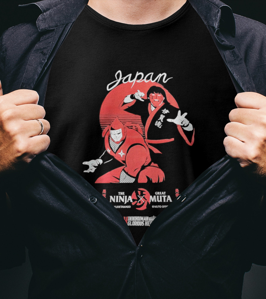 Japan Ninja X Great Muta WrestleWarriors Collaboration T-Shirt