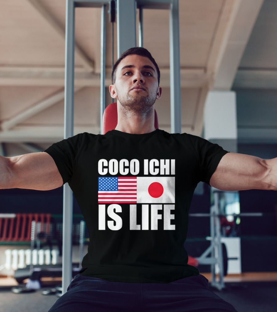 Coco Ichi Is Life USA And Japan Flag T-Shirt