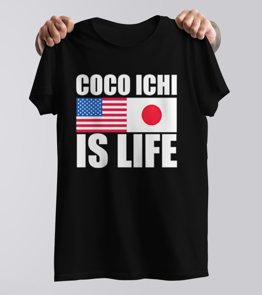 Coco Ichi Is Life USA And Japan Flag T-Shirt
