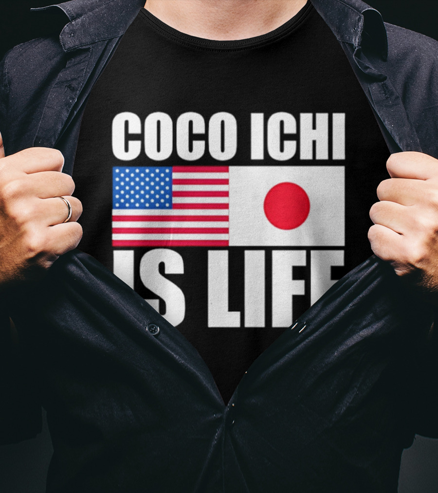 Coco Ichi Is Life USA And Japan Flag T-Shirt