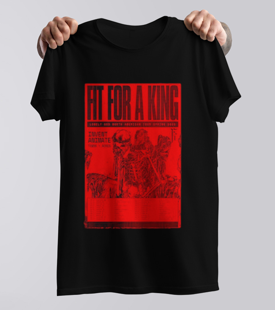Fit For A King Lonely God North American Tour Spring 2026 Invent Animate Ten56 Acres T-Shirt