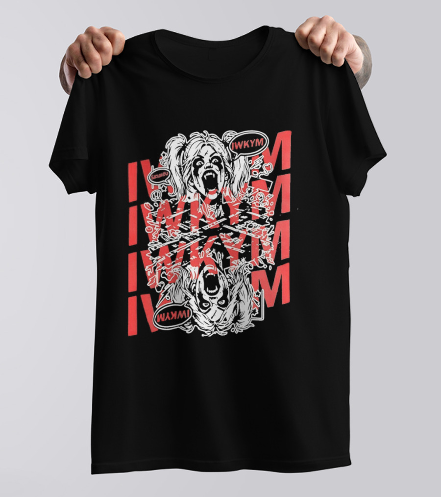 Samantha Iwkym Red Text Scream Reflection T-Shirt