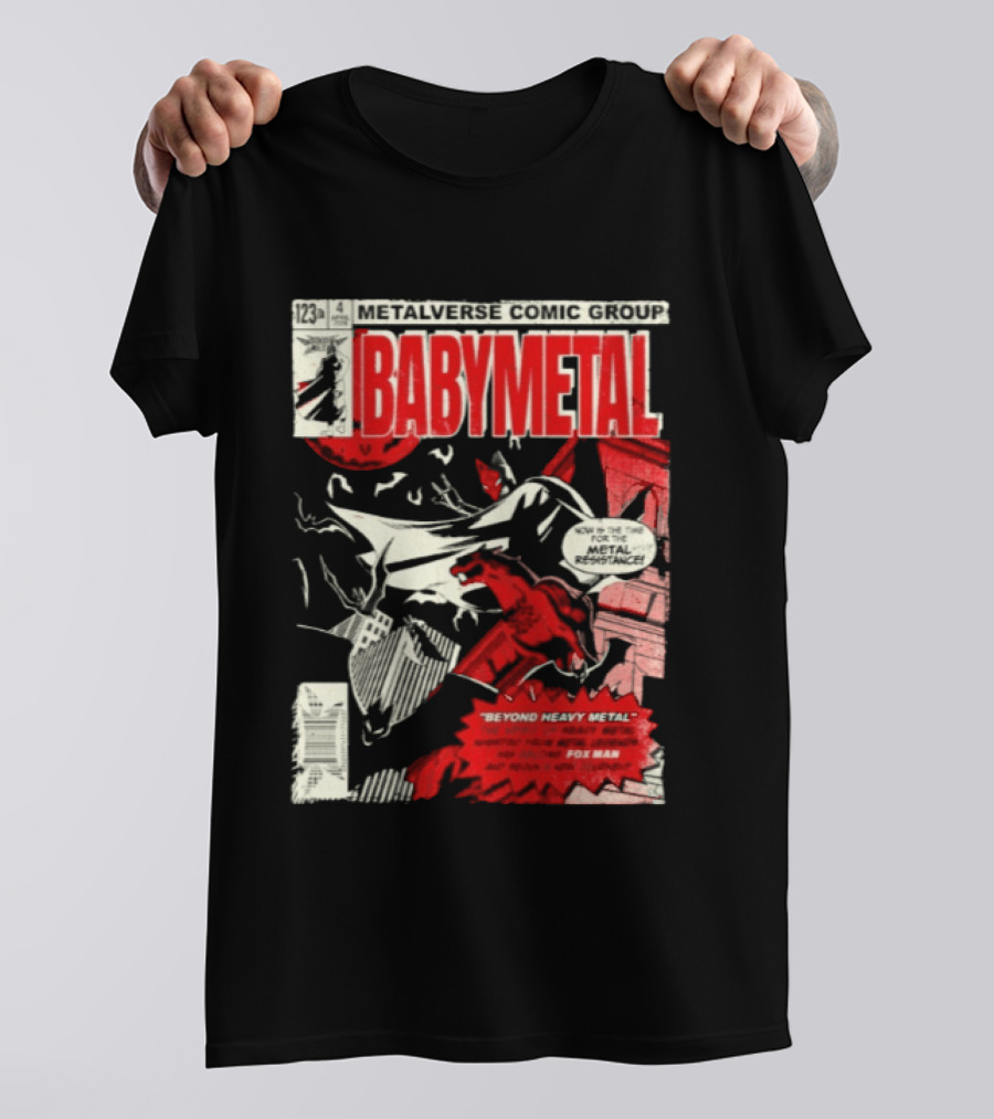 BABYMETAL Beyond Infinity Fox Man Metalverse Comic Group T-Shirt