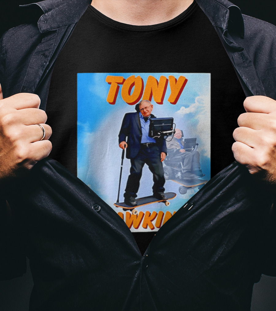 Tony Hawking Skateboard Fusion Surreal Humor T-Shirt