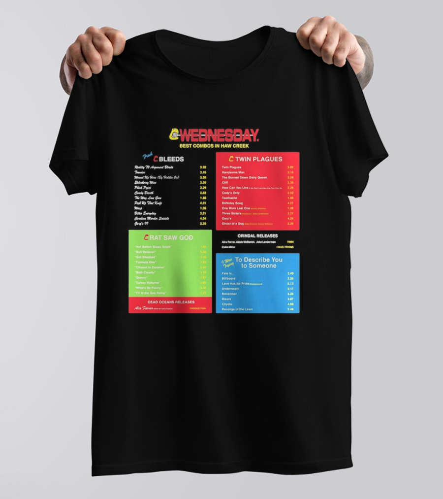 Wednesday Best Combos In Haw Creek Twin Plagues Rat Saw God Release T-Shirt