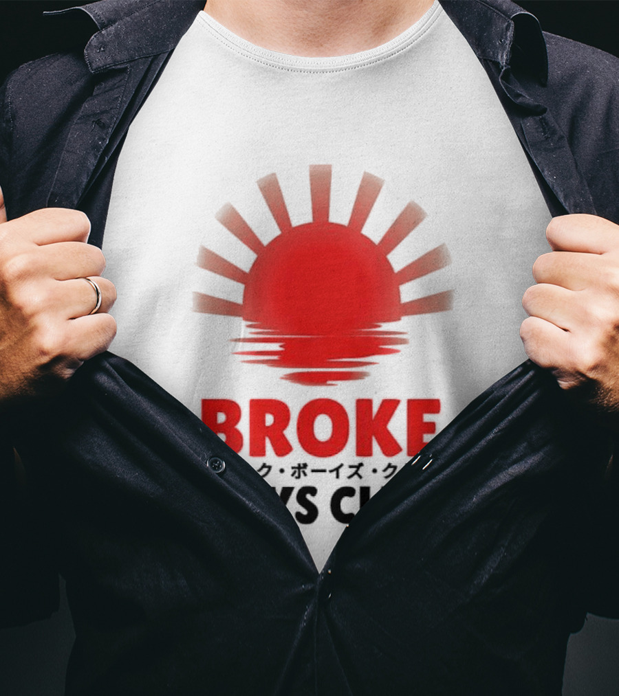 Broke Boys Club Rising Sun Graphic Red And Black T-Shirt