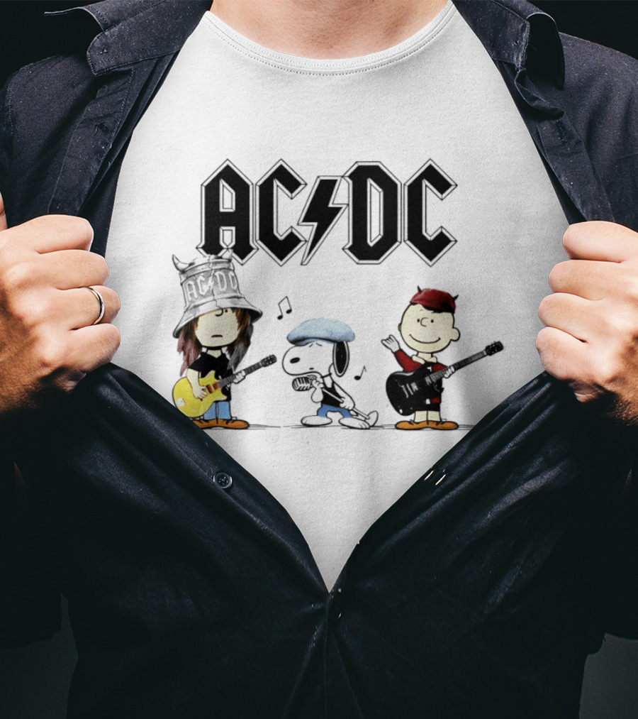AC DC Snoopy Peanuts Band Meme T-Shirt