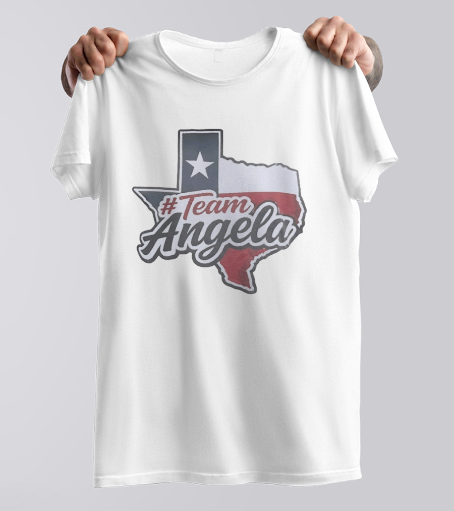 #TeamAngela Texas State Flag Map T-Shirt