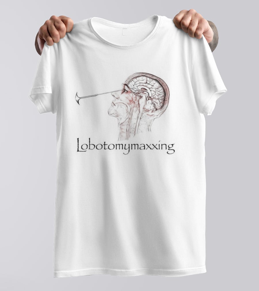 Lobotomymaxxing Dark Anatomical Brain T-Shirt