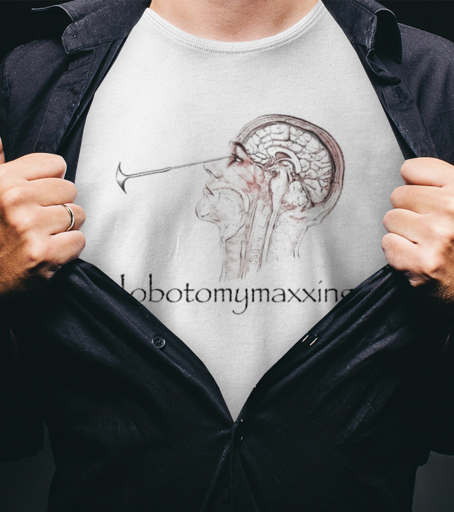 Lobotomymaxxing Dark Anatomical Brain T-Shirt