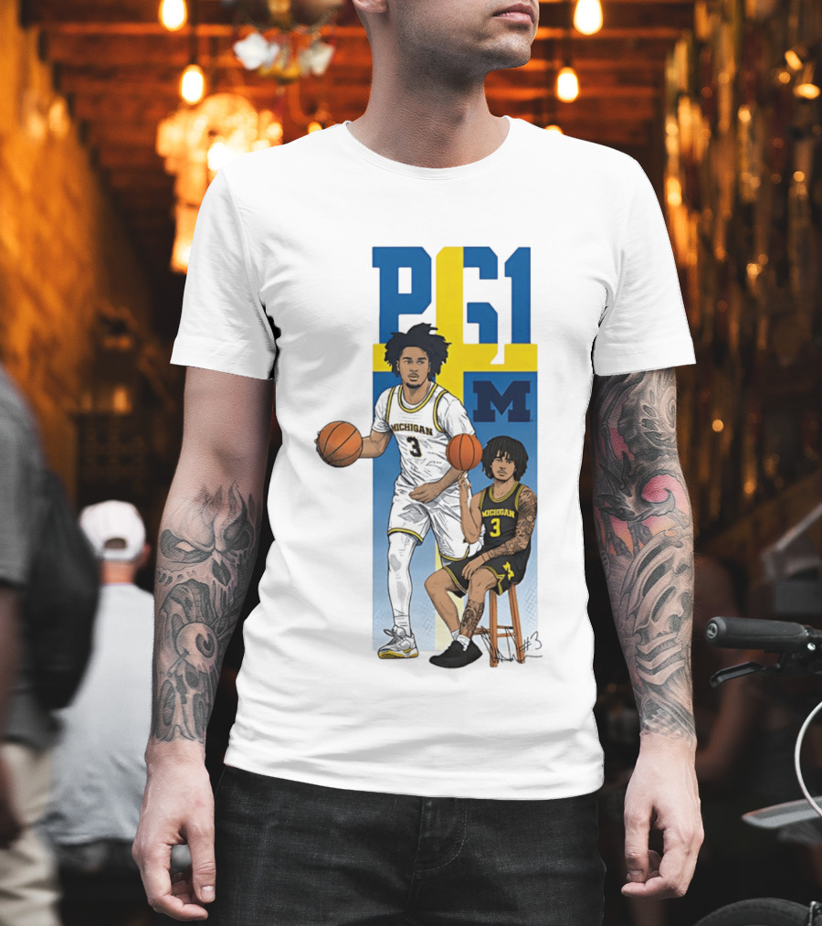 PG1 Elliot Cadeau Michigan Wolverines Basketball M T-Shirt