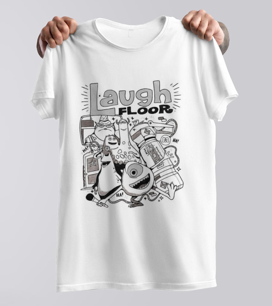 Monsters Inc Laugh Floor Doodle Mike Sulley Pixar Animation Characters T-Shirt