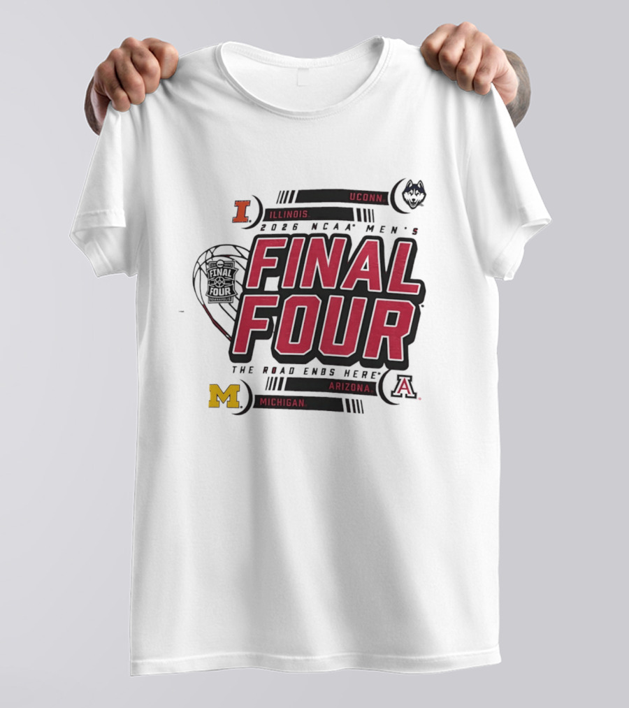 2026 NCAA Men's Basketball Final Four Illinois UConn Michigan Arizona March Madness T-Shirt