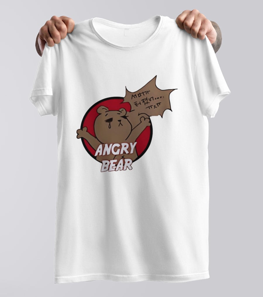 Angry Bear Cartoon Style With Speech Bubble T-Shirt