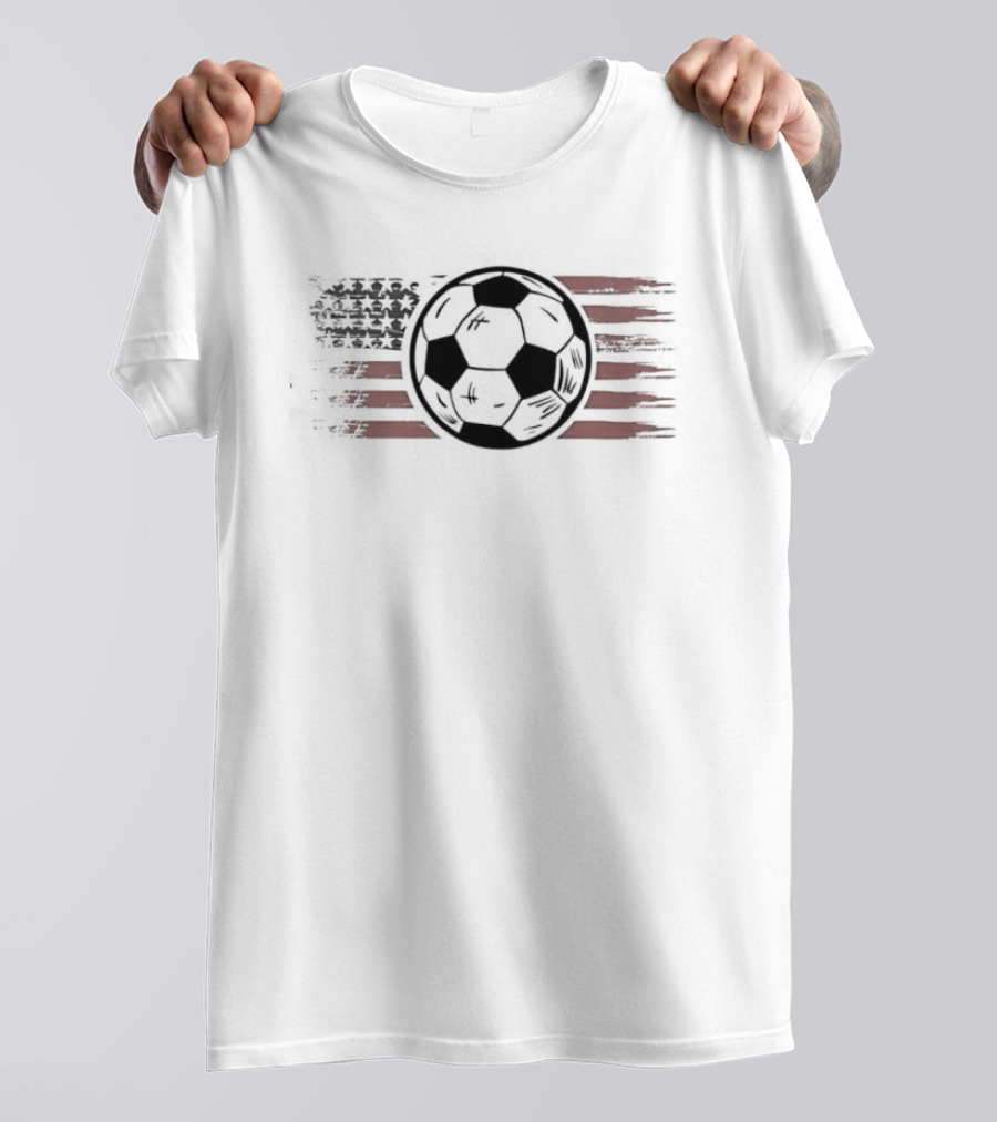 American Flag Soccer Ball Vintage Patriotic USA T-Shirt