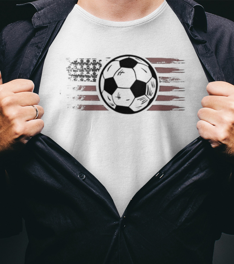 American Flag Soccer Ball Vintage Patriotic USA T-Shirt