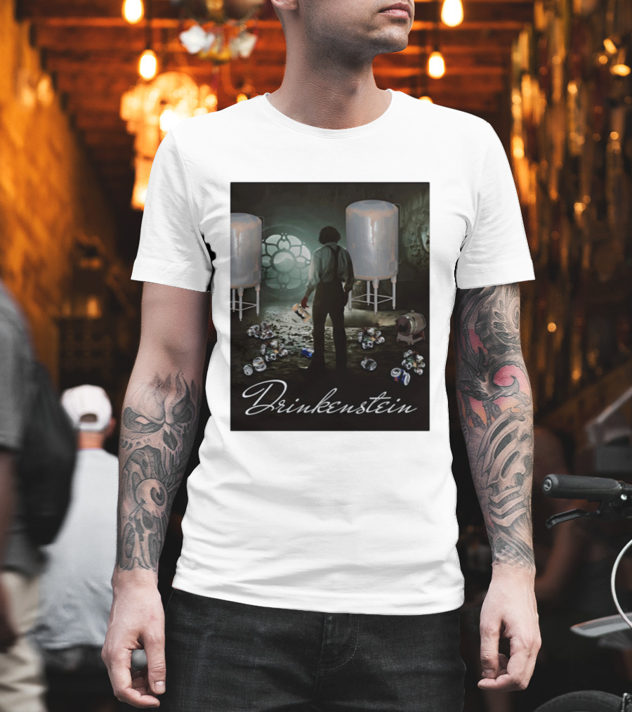 Drinkenstein Frankenstein Meme With Pile Of Soda Cans T-Shirt