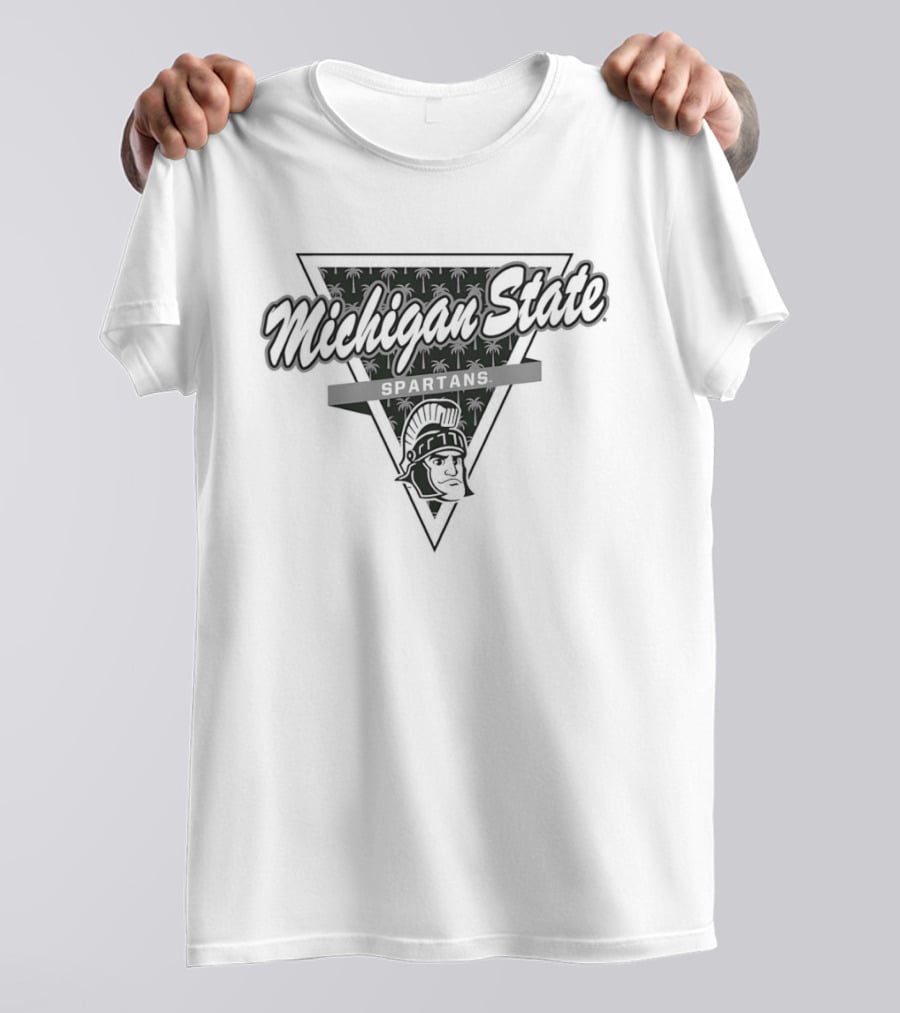 Michigan State Spartans Football Palm Tree Triangle T-Shirt