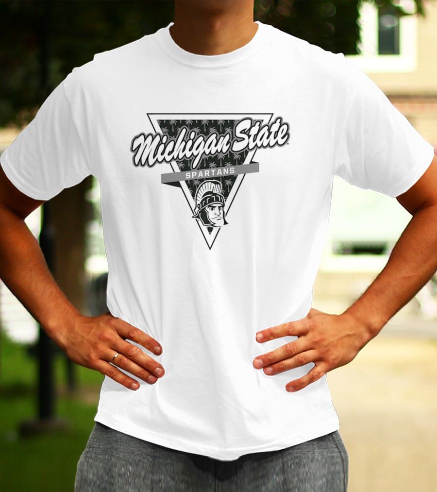 Michigan State Spartans Football Palm Tree Triangle T-Shirt
