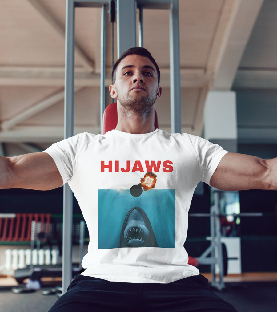HIJAWS Jaws Bomb Explosion With Shark T-Shirt