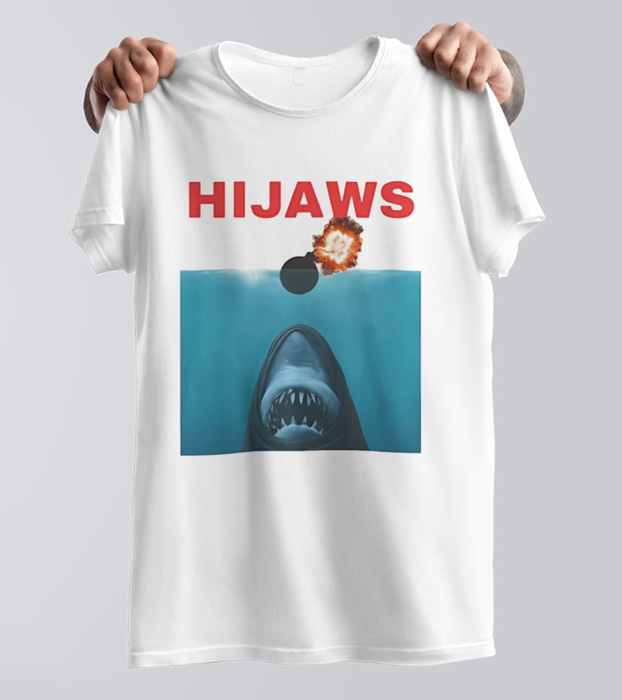 HIJAWS Jaws Bomb Explosion With Shark T-Shirt