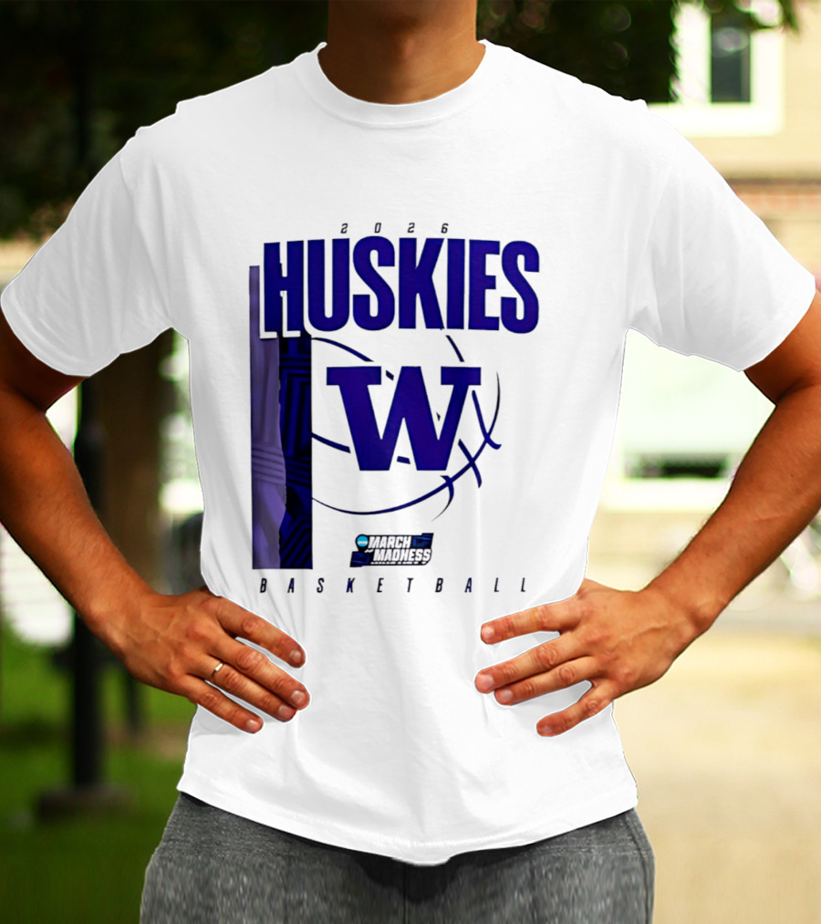 2026 Huskies W March Madness Basketball T-Shirt