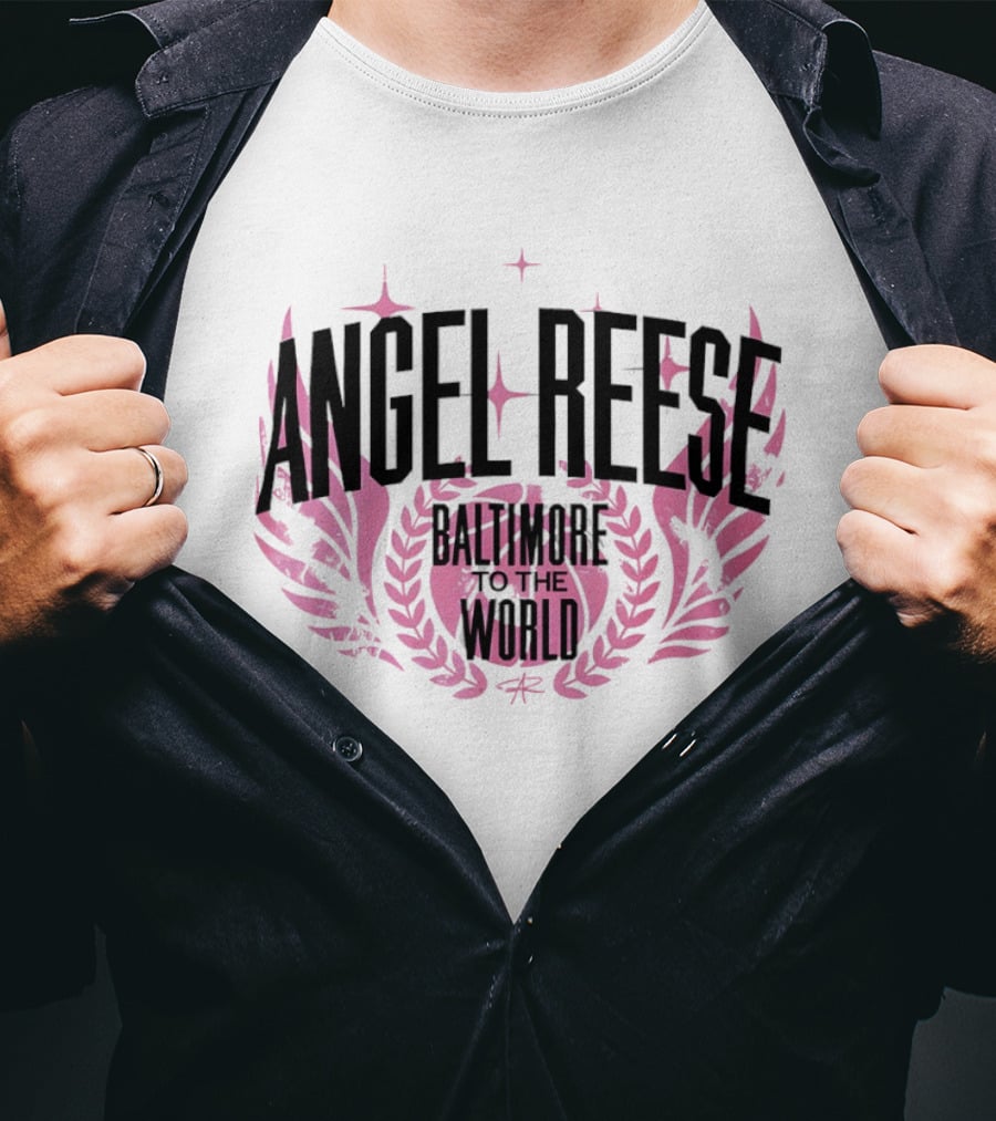 Angel Reese Baltimore To The World Basketball Wings And Stars T-Shirt
