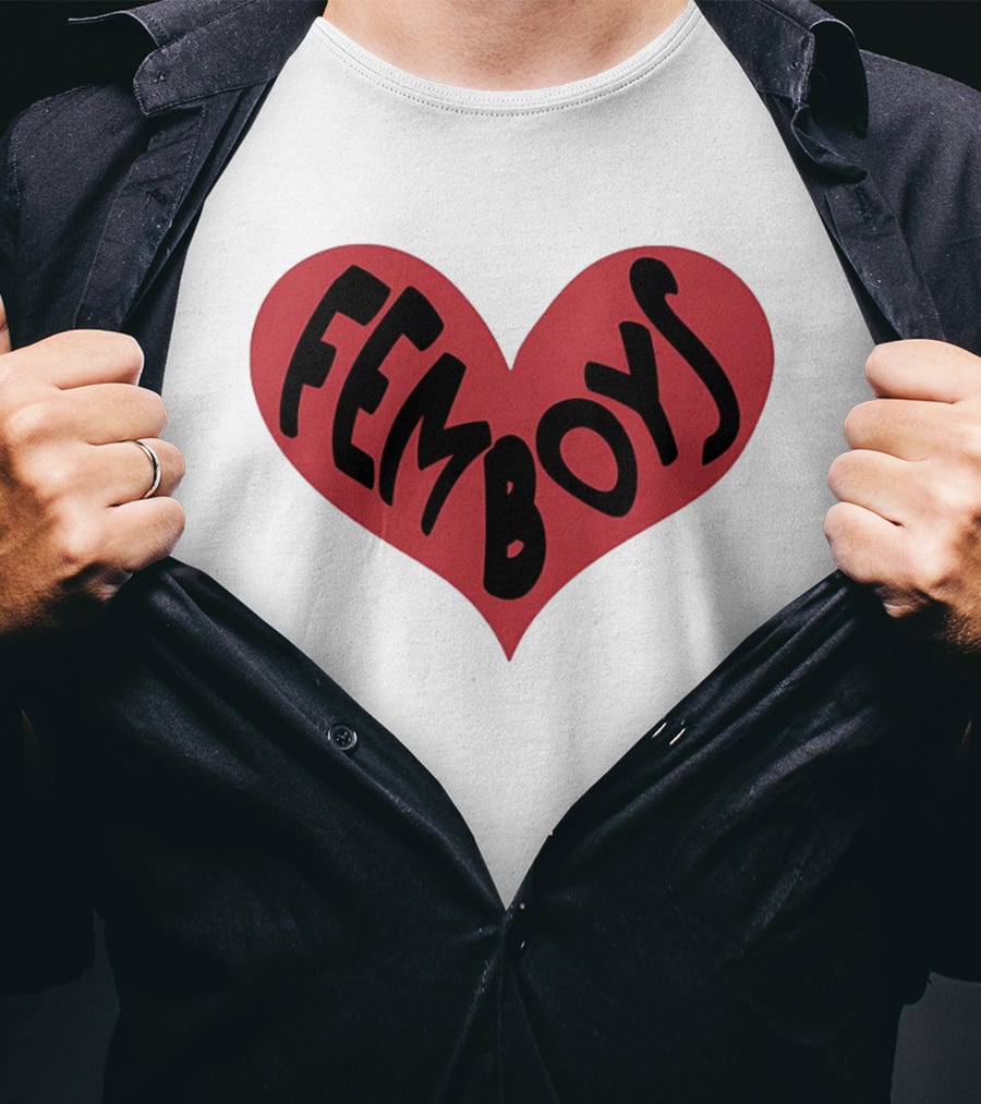 Femboys Heart Shape Bold Letters T-Shirt