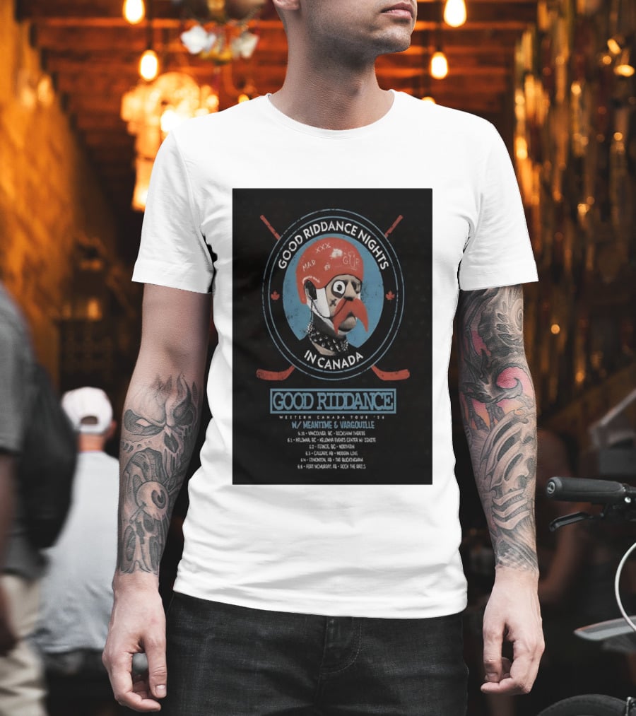 Good Riddance Nights In Canada Western Tour 2026 With Meantime And Vargouille T-Shirt