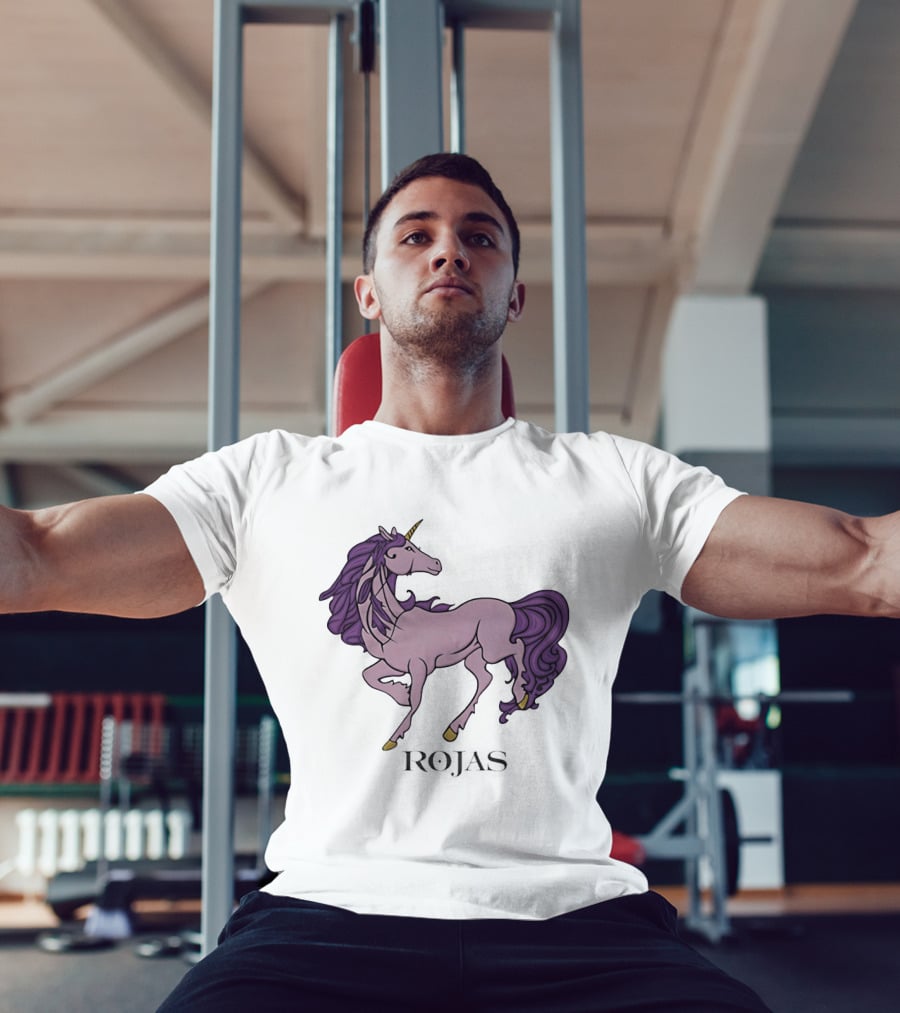 Rojas Pink Unicorn With Purple Mane T-Shirt
