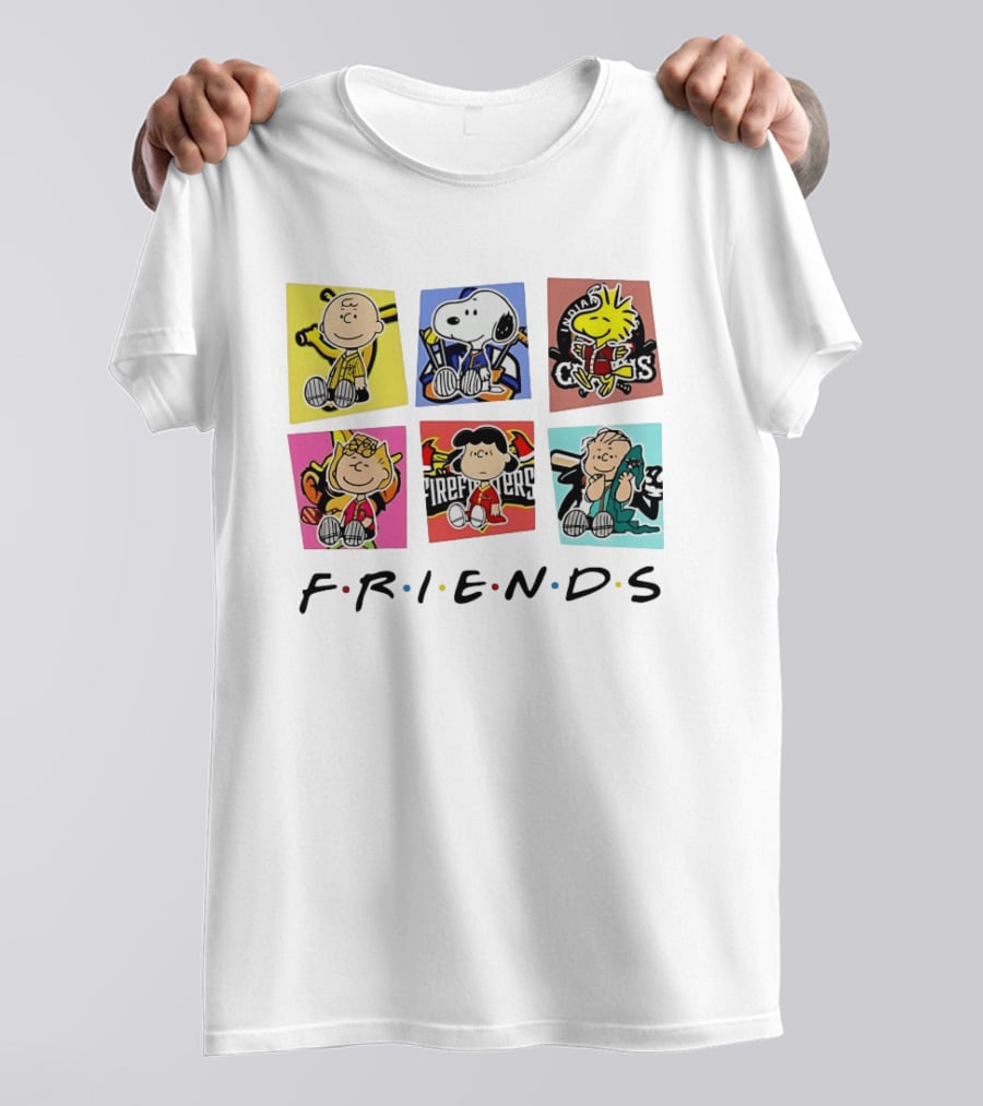 FRIENDS Peanuts Characters Indianapolis Colts, Firefighters, And Snoopy T-Shirt