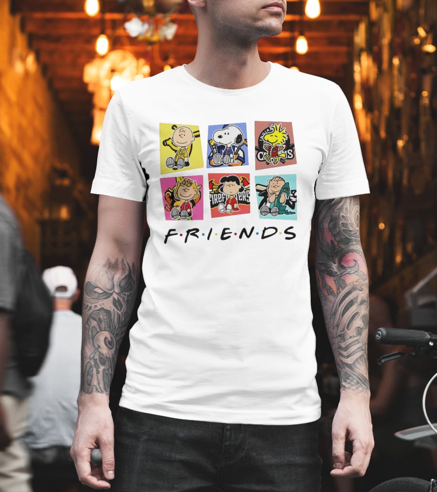 FRIENDS Peanuts Characters Indianapolis Colts, Firefighters, And Snoopy T-Shirt