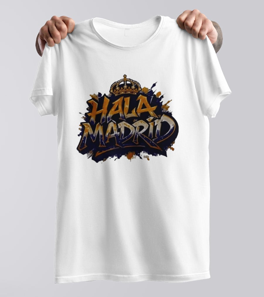 Hala Madrid Gold Crown Soccer Splash T-Shirt