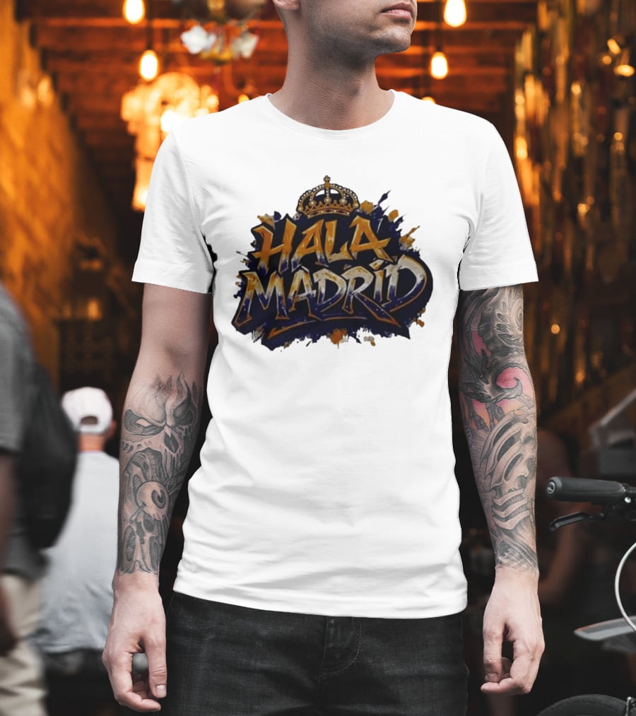 Hala Madrid Gold Crown Soccer Splash T-Shirt
