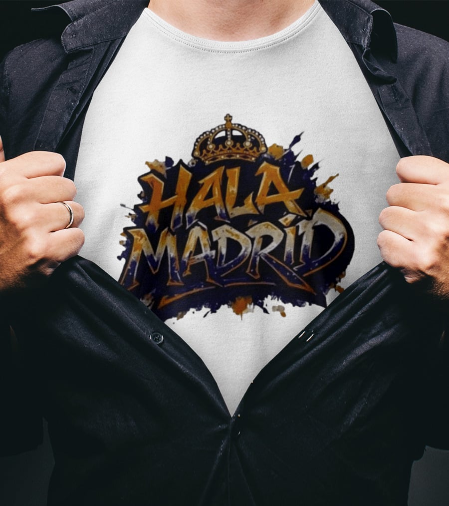 Hala Madrid Gold Crown Soccer Splash T-Shirt