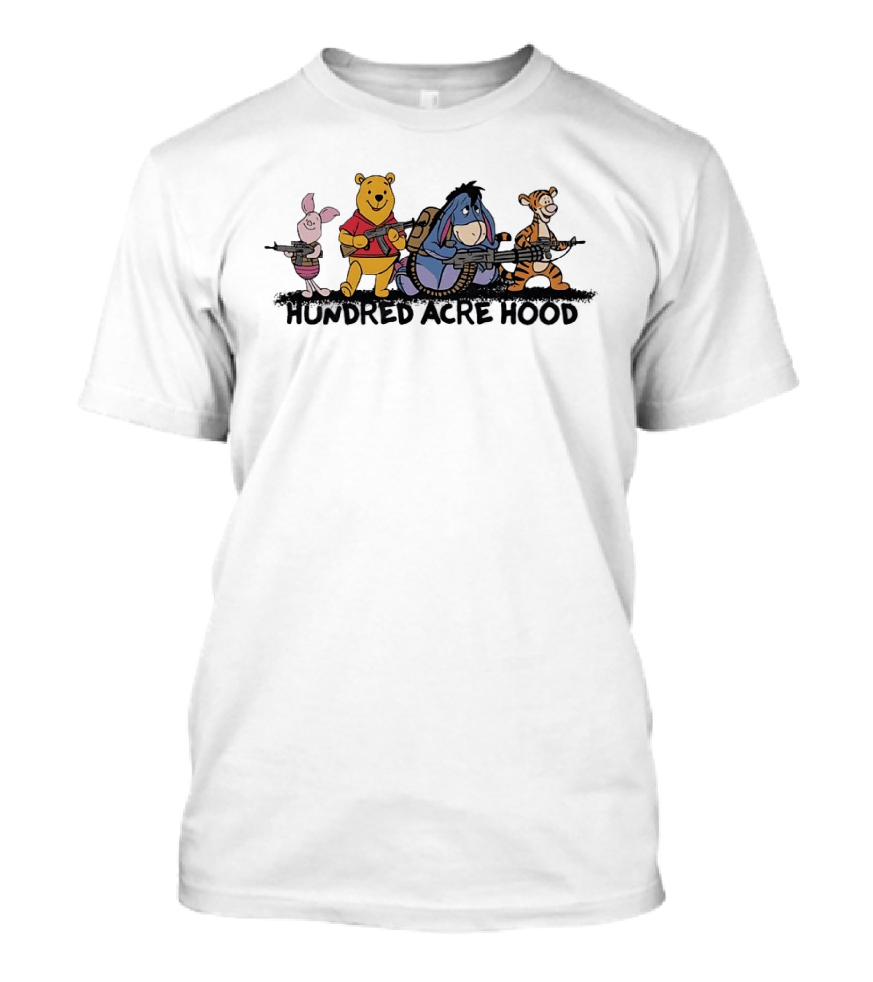 Hundred Acre Hood Winnie The Pooh Piglet Eeyore Tigger Characters T-Shirt
