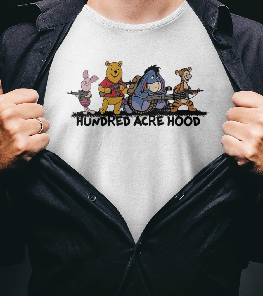 Hundred Acre Hood Winnie The Pooh Piglet Eeyore Tigger Characters T-Shirt