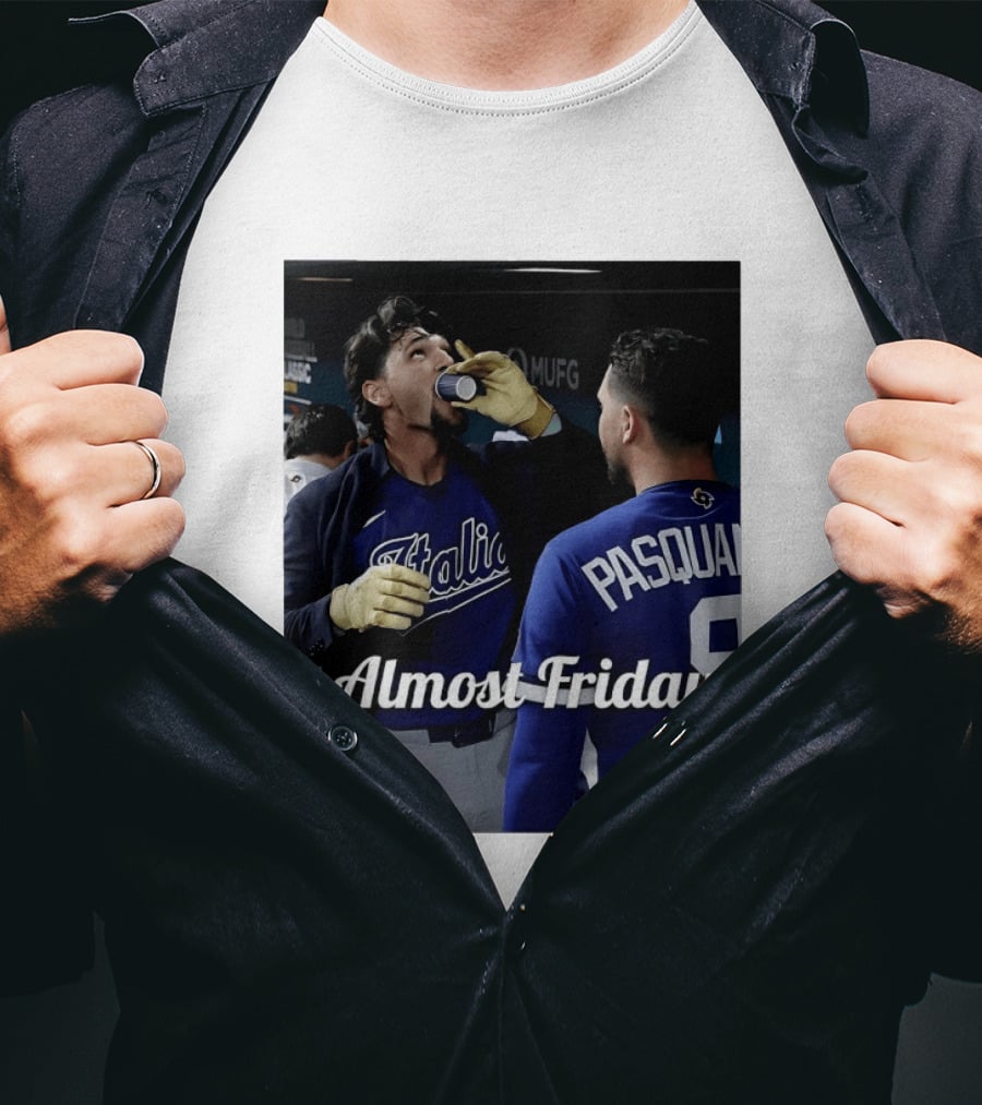 Italy World Baseball Classic Espresso Shot Almost Friday Pasquale T-Shirt