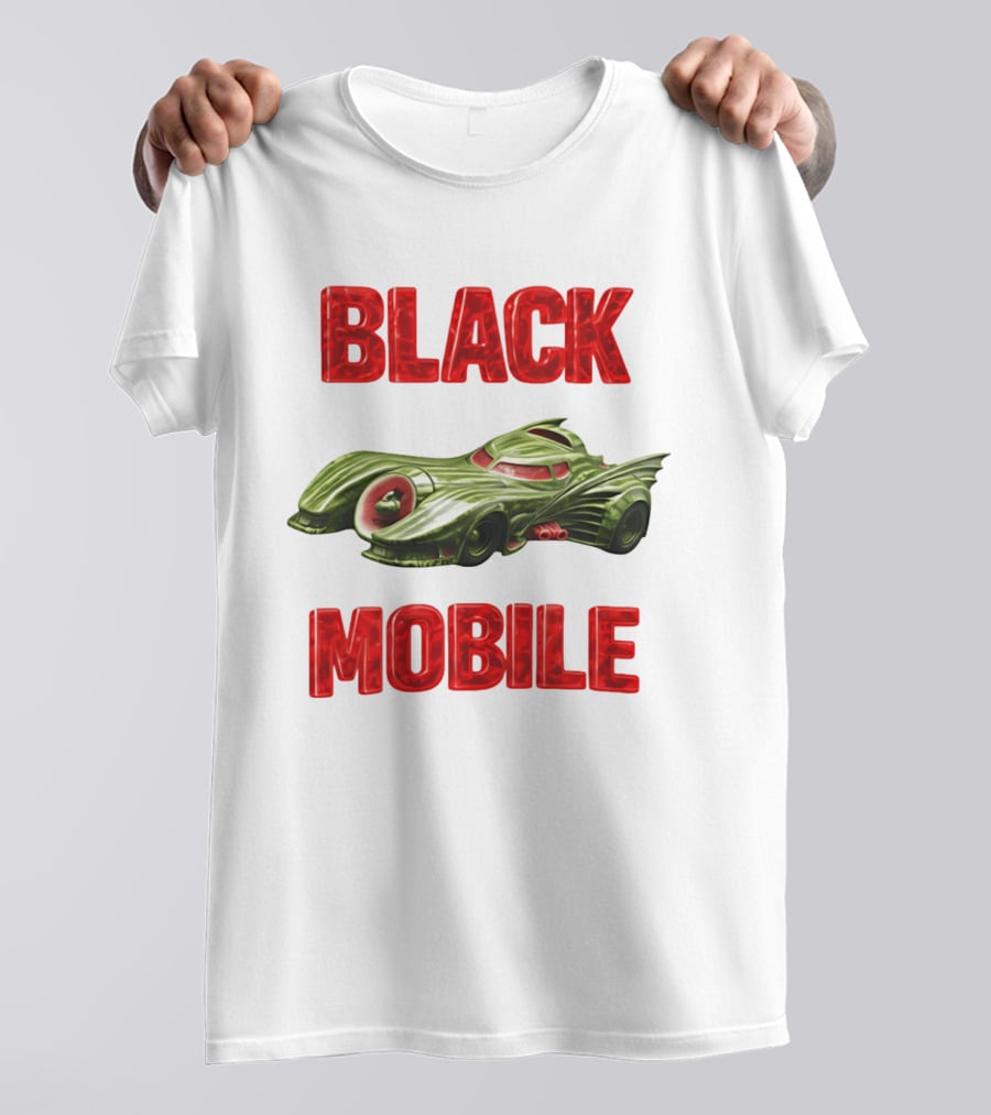 BLACK MOBILE Car Retro Inspired Vehicle T-Shirt