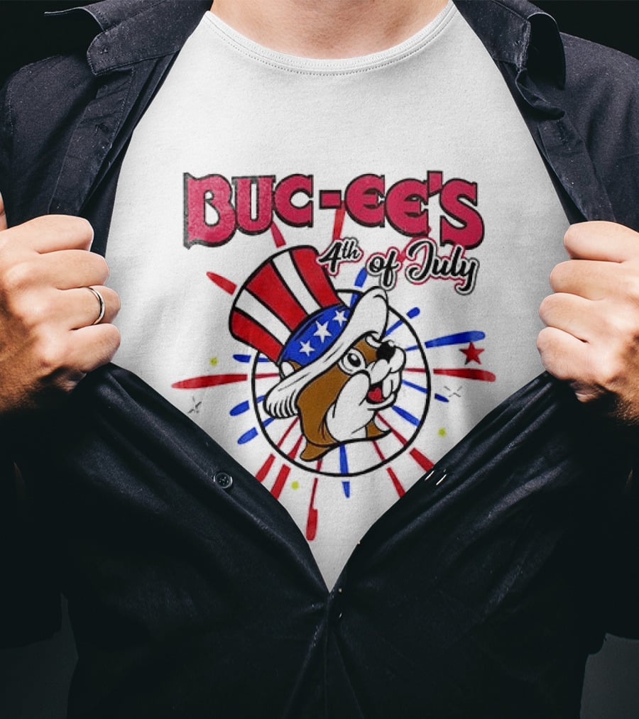 Buc Ee's 4th Of July Celebration Patriotic Beavers And Stars T-Shirt