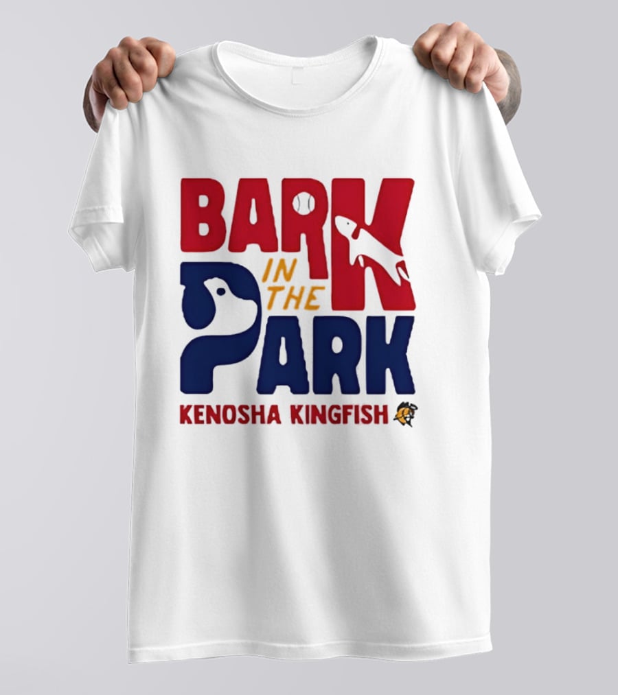 Kenosha Kingfish Bark In The Park Event With Playful Dog And Fish T-Shirt