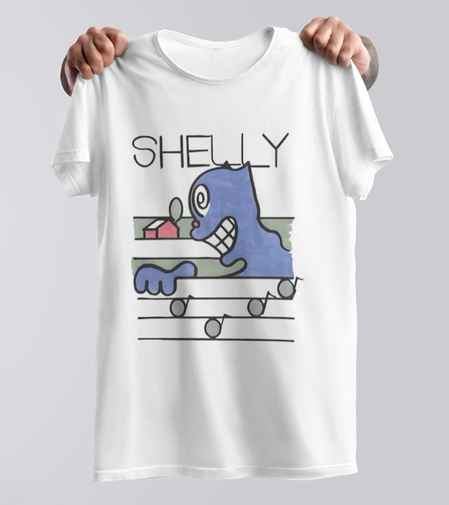 Shelly Cartoon Character With House And Music Notes T-Shirt