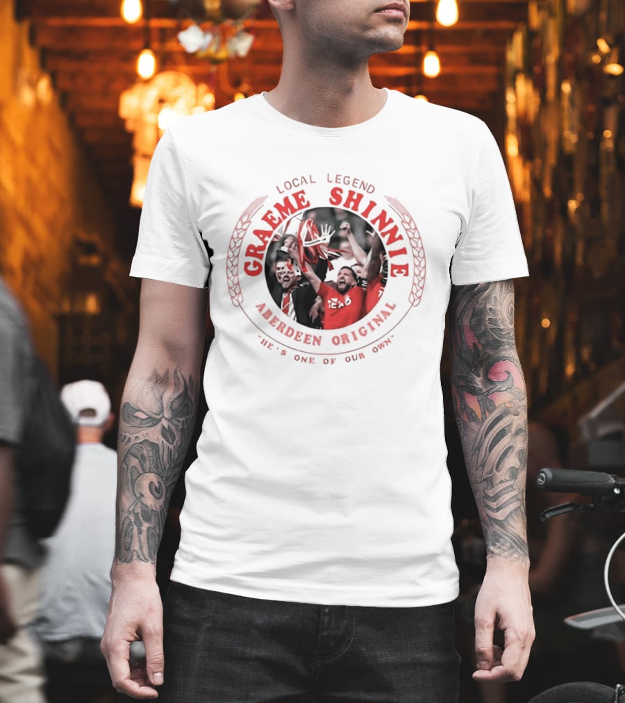Local Legend Graeme Shinnie Aberdeen Original Football 100% One Of Our Own T-Shirt